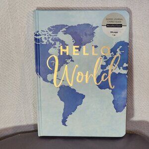 Recollections Guided Journal Hello World Blue Gold Carnet Guide 208 Gold Pages